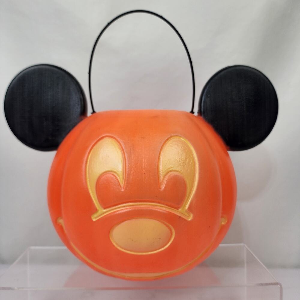 VTG General Foam Plastics Mickey Mouse Halloween Trick or Treat Pumpkin Pail